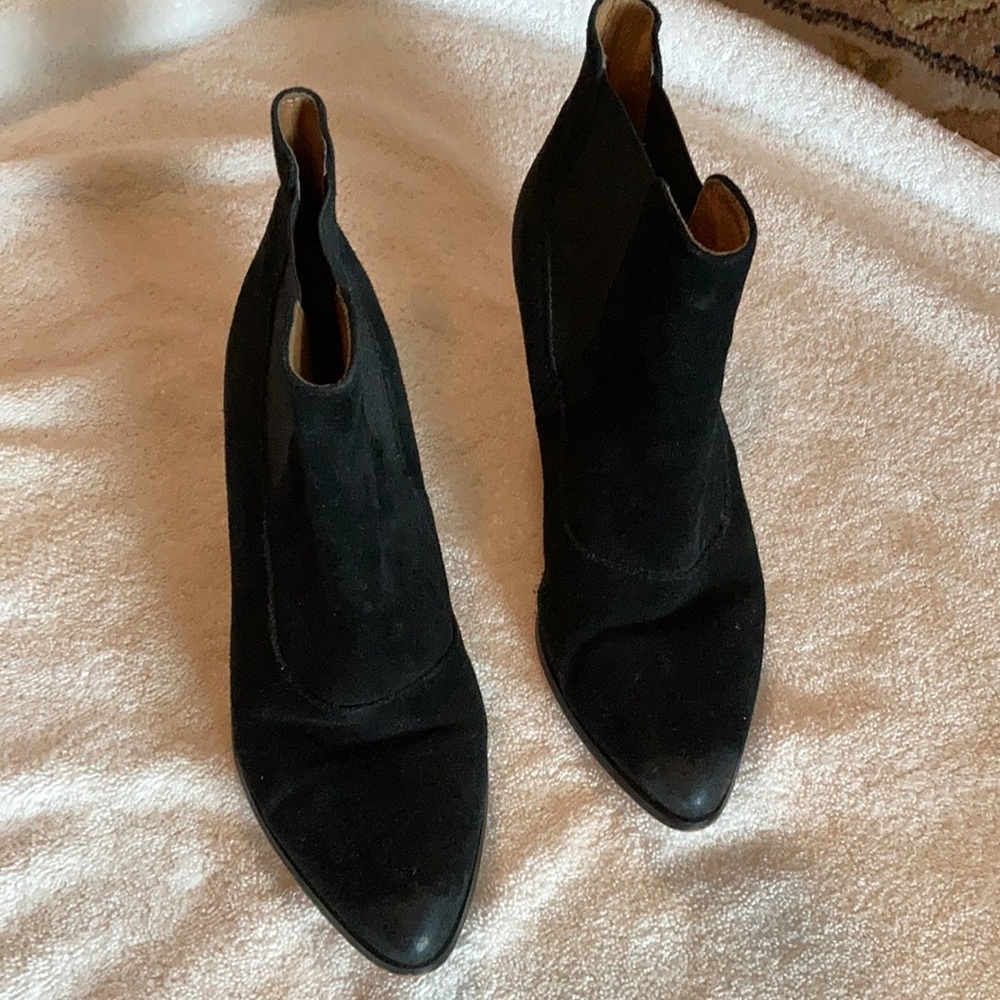Black suede booties